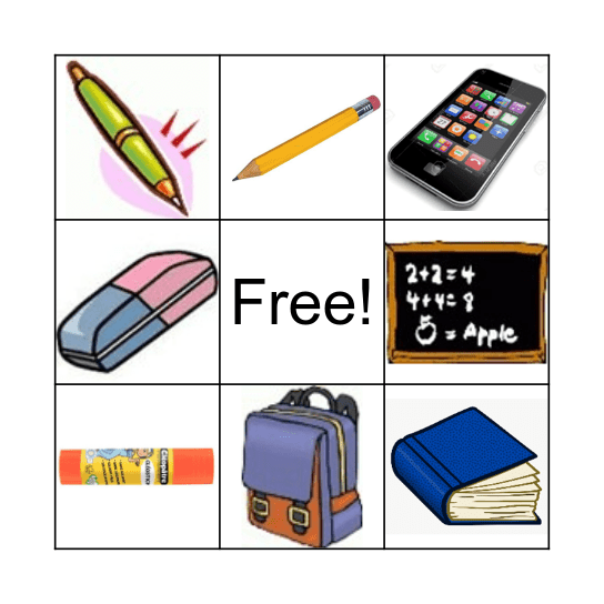 FOURNITURE SCOLAIRE Bingo Card