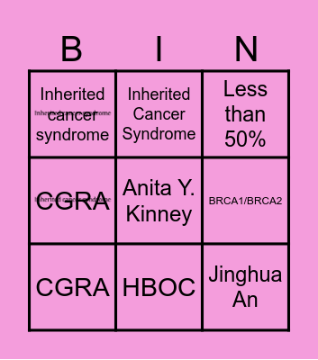 Journal Club BINGO Card