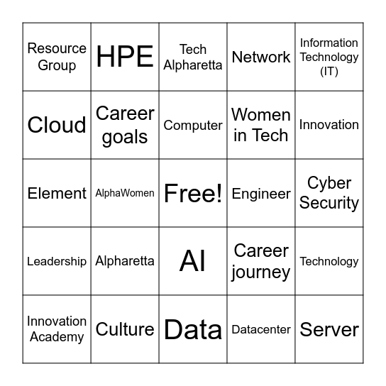 Innovation Academy Field Trip Bingo Card