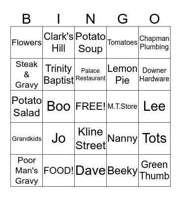 PEA PARTY BINGO Card