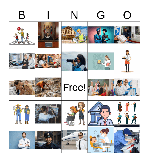 Professions Bingo Card