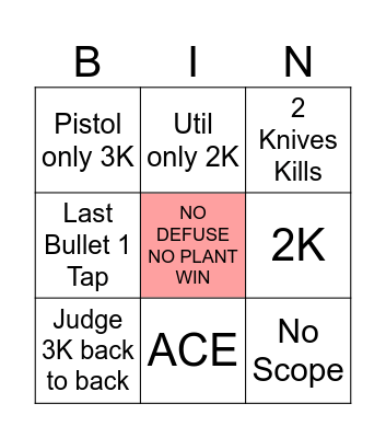 VALORANT Bingo Card