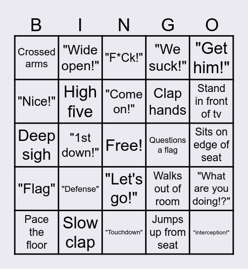 Football BINGO! Bingo Card