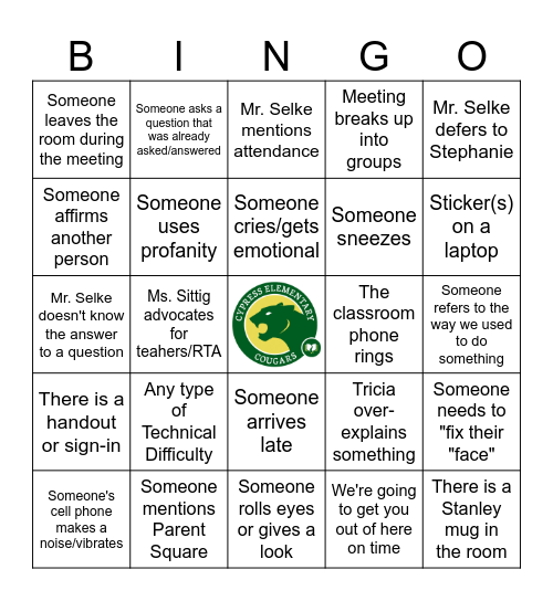 Cypress Collaboration Bingo Card