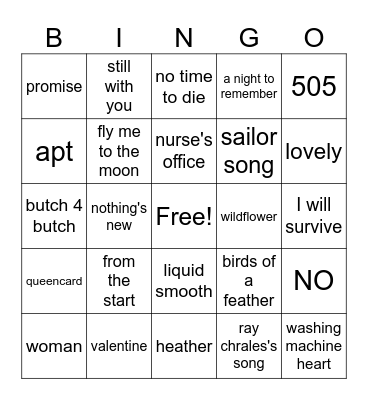songs i hear in karaoke roulette Bingo Card