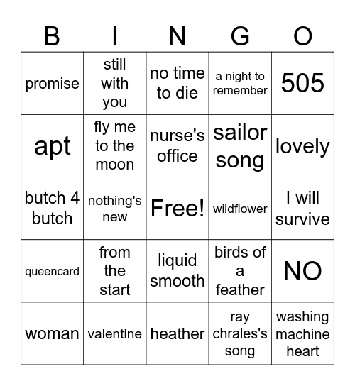 songs i hear in karaoke roulette Bingo Card