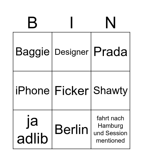 Vertrauen Maik Bingo Card