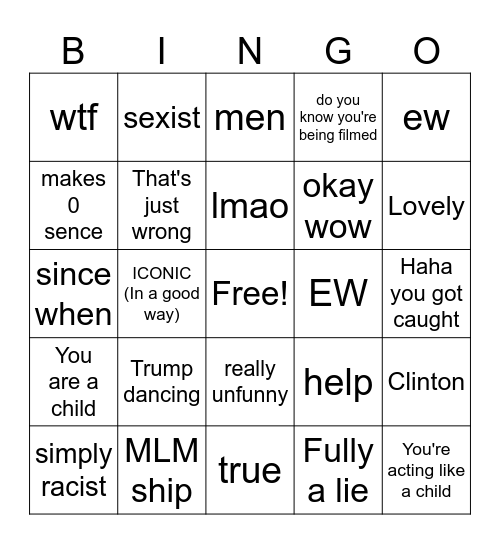 American politics bingo Card