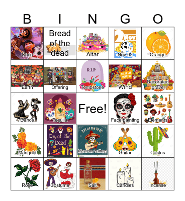 Day of the Dead Bingo Card