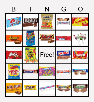 CANDY BINGO Card