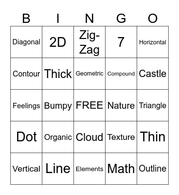 Line & Shape Bingo Card