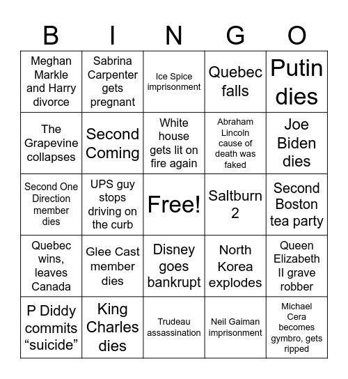 2025 Bingo Card