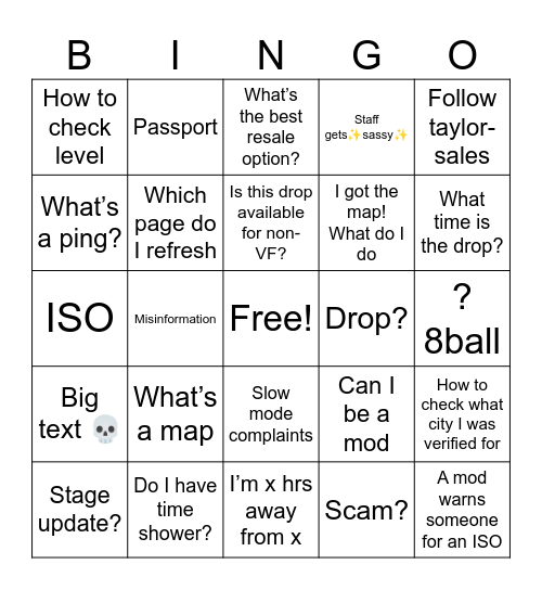 SWT Bingo Card