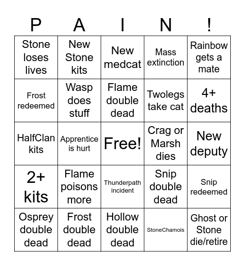 GalaxyClan Year 23 Bingo Card