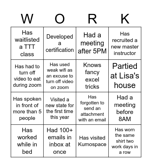 NC3 Bingo Card