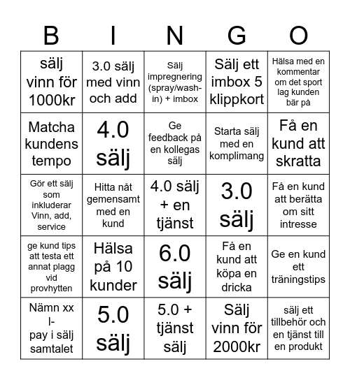 XXL Bingo Card