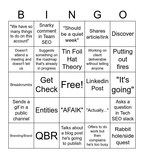 We Know Who Bingo Card Bingo Card