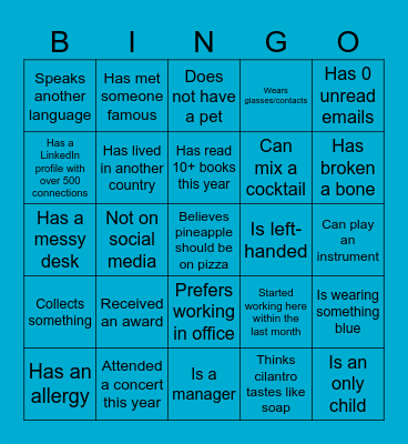 November Convene the Team Bingo Card
