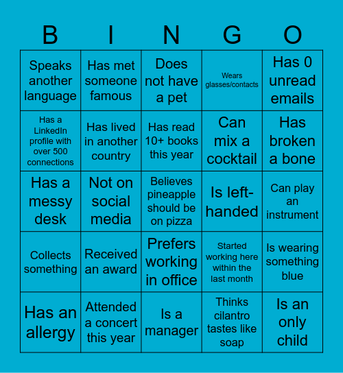 November Convene the Team Bingo Card