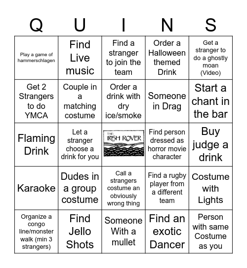 Halloween Barcrawl Bingo Card