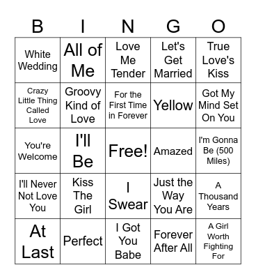 Bridget's Shower #1 Bingo Card