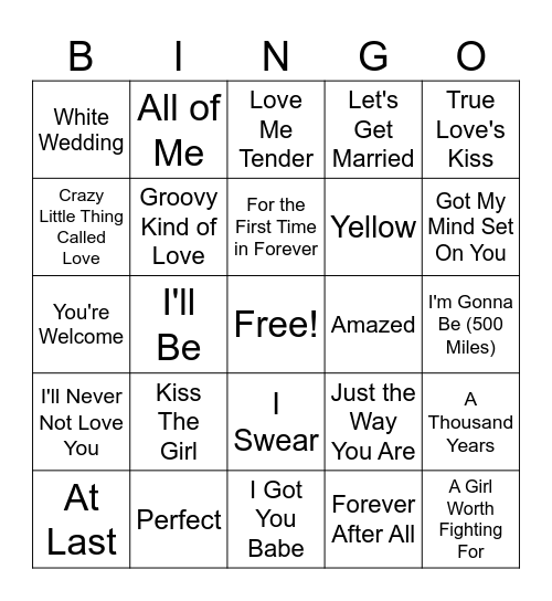 Bridget's Shower #1 Bingo Card