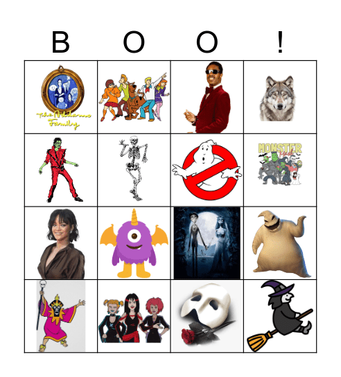 Halloween Music Bingo Card