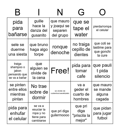 Bingo: Alguien... Bingo Card