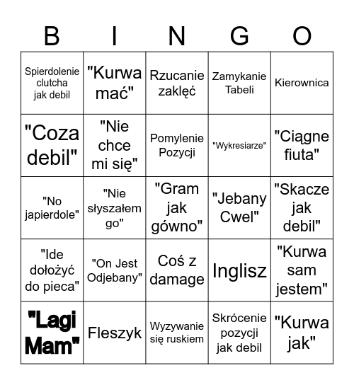 Leczo Bingo Card