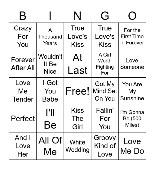 Bridget's Shower Bingo Card