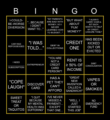 FINANCIAL AUDIT Bingo Card