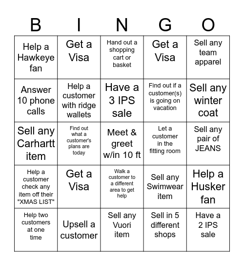 Softlines Bingo Card