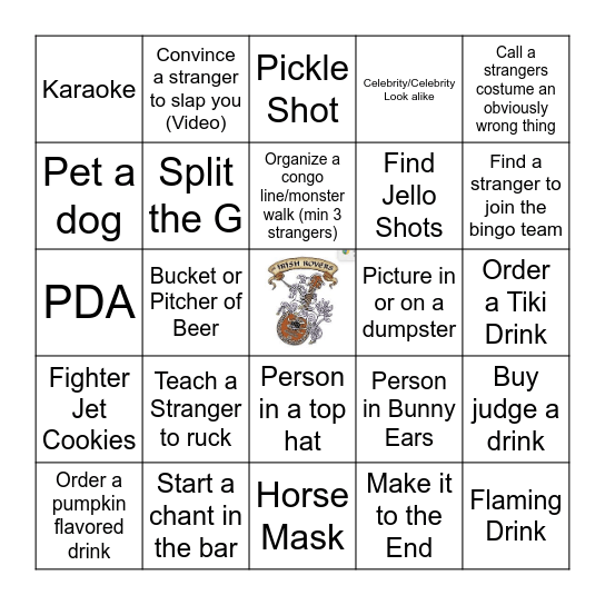 Denver Harlequins Broadway Bingo Card