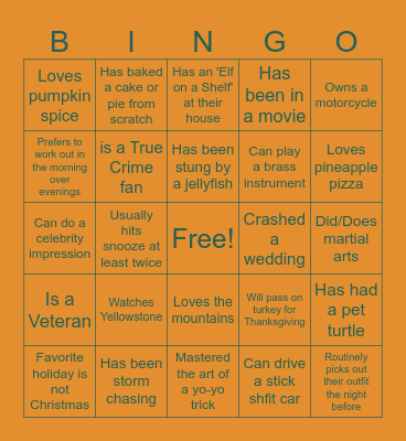 Week of Thanks BINGO #2 Bingo Card