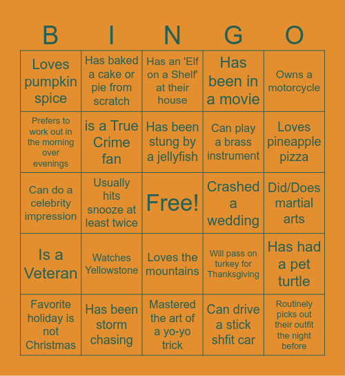 Week of Thanks BINGO #2 Bingo Card