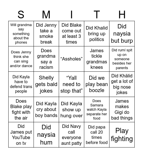 Why are we like this Bingo Card