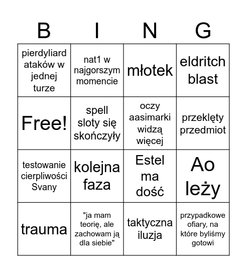 Grupa III Bingo Card