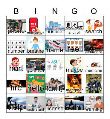 ASL Community People/Services Bingo Card