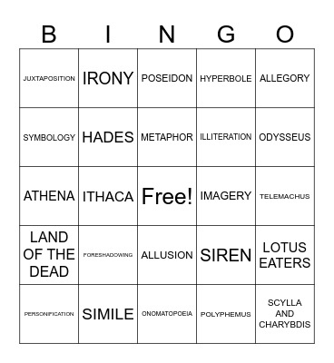 EPIC BINGO Card