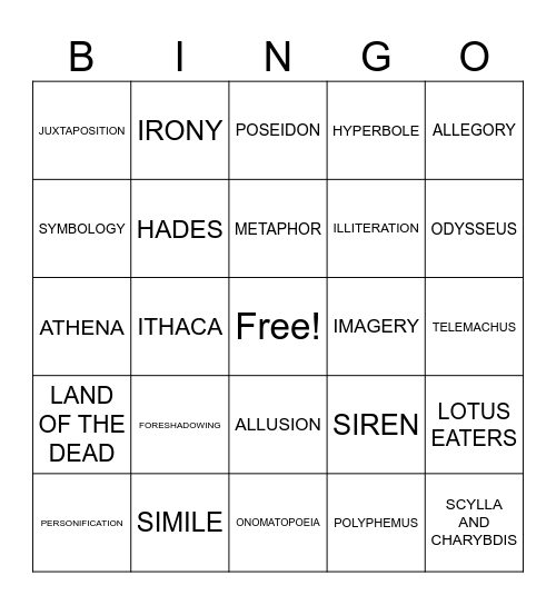 EPIC BINGO Card