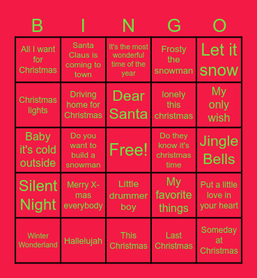 Christmas Bingo Card