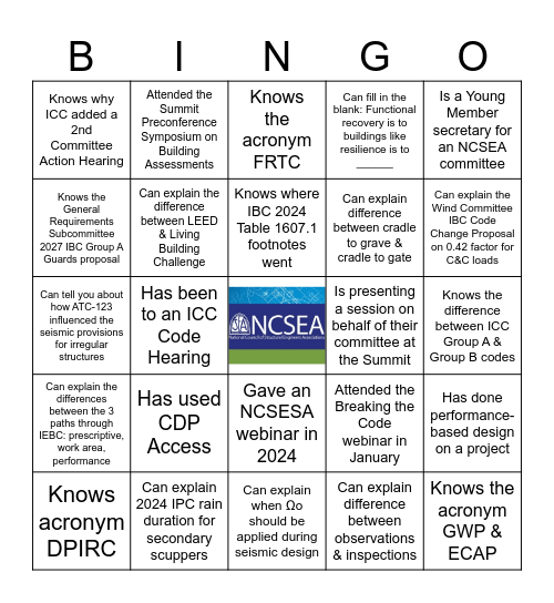 CAC / Sustainable Design / Resilience Bingo Card