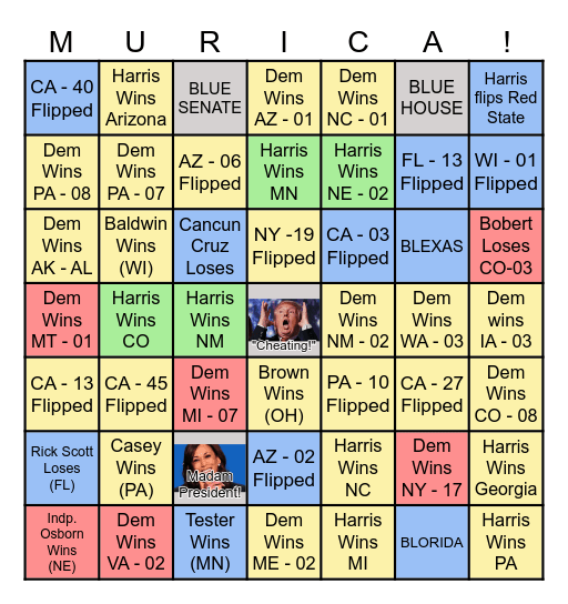 Race to 270 Bingo Card