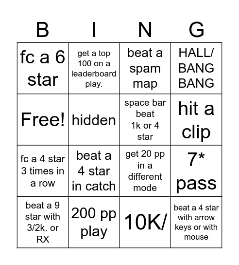 OSU BINGO Card