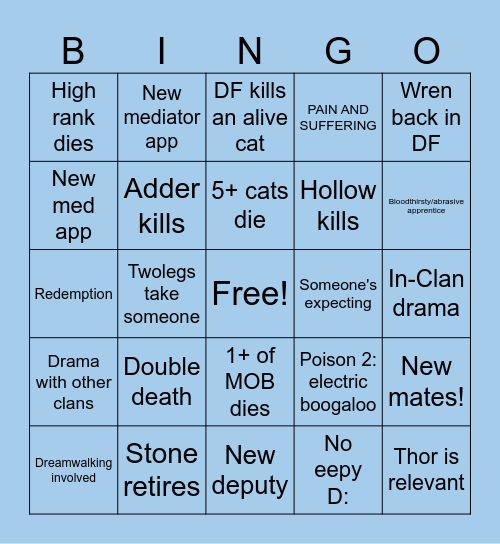 Year 23 Bingo Card