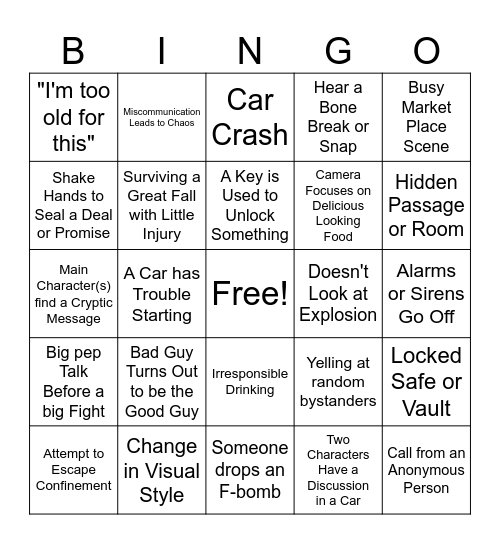 Movie Night BINGO Card