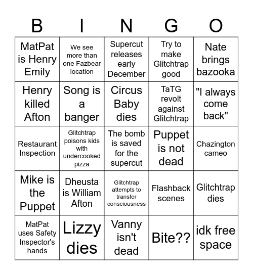 Virus Bingo Card