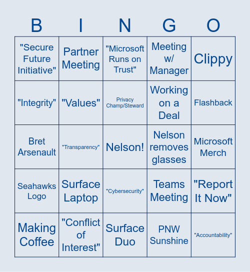 Virtual SBC Bingo! Bingo Card