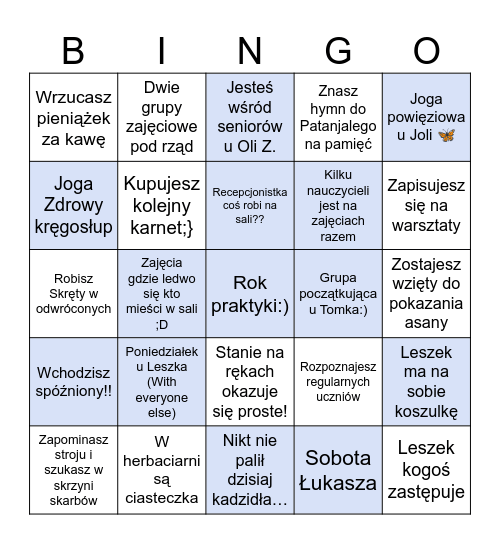FAMILY YOGA STUDIO Bingo Card