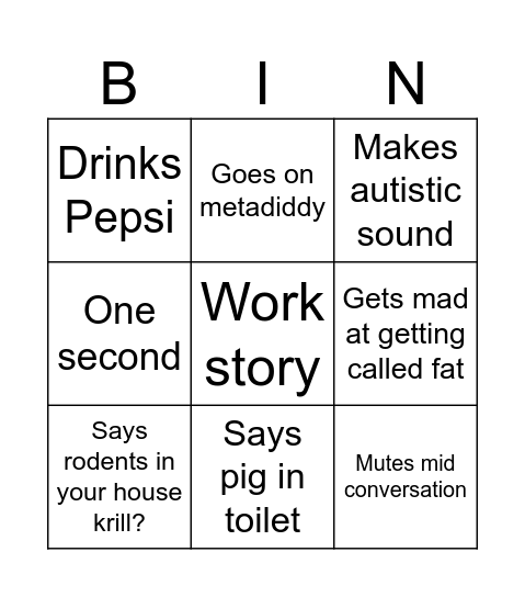 Josh Bingo Card